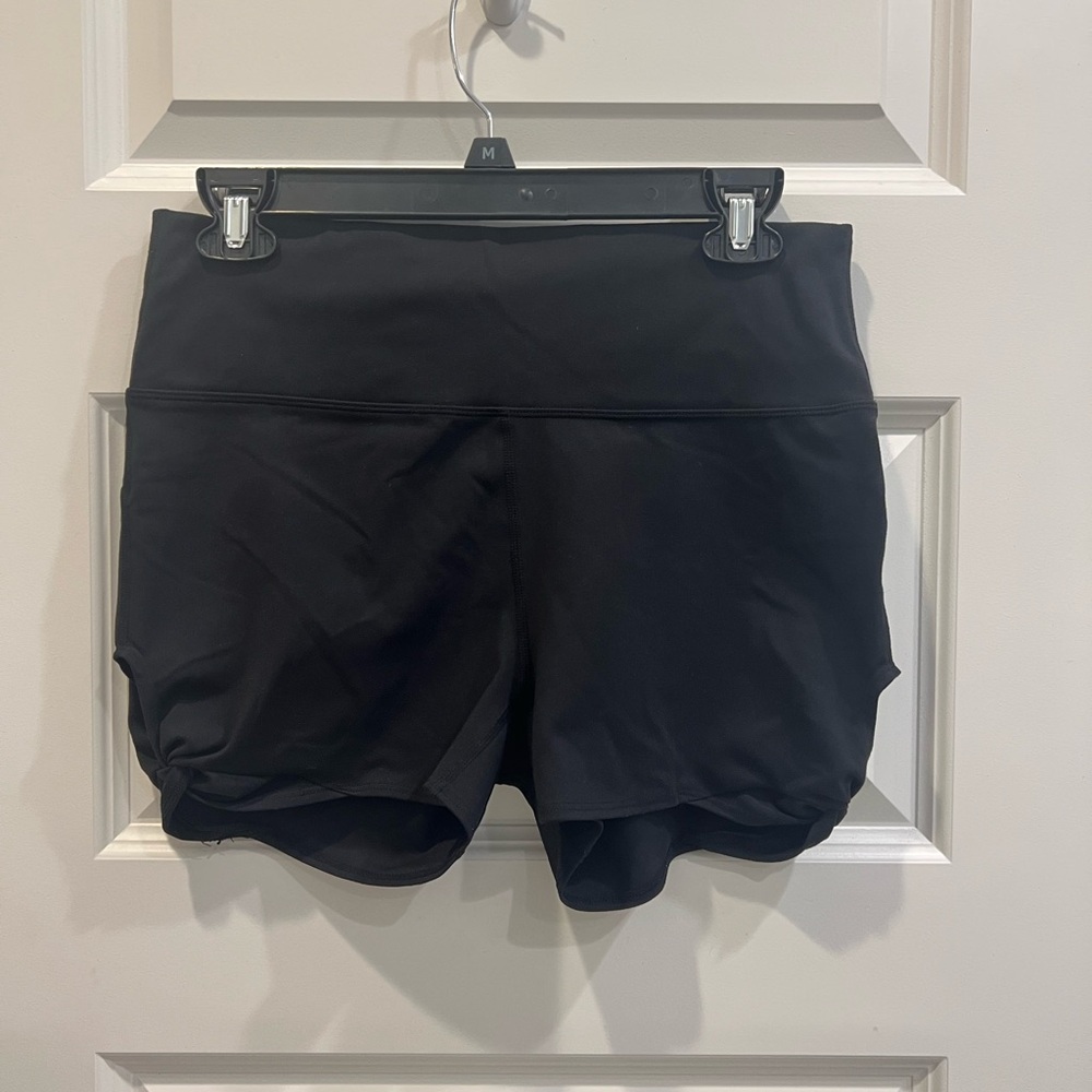 Fabletics PureLuxe Black High-Waist Twist Running Shorts